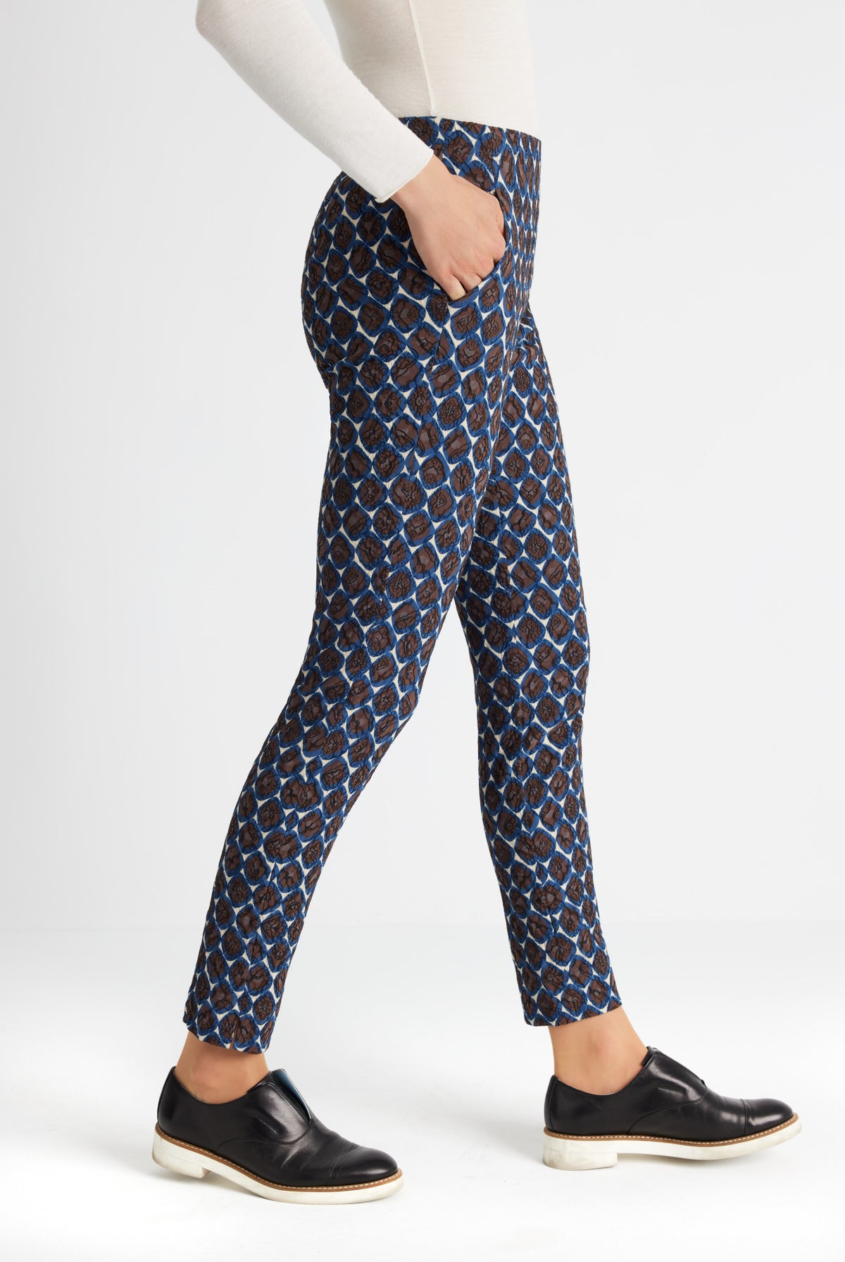 Schmale Hose ENESTRA aus Viskose-Mix mit Gummibund - FOX'S-Fashion