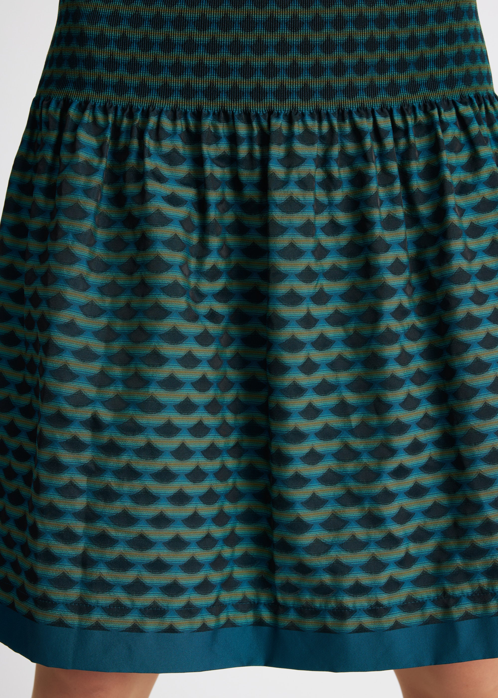 Kurzer One Size Rock LUMIRO-W mit Gummibund und Muster in Petrol