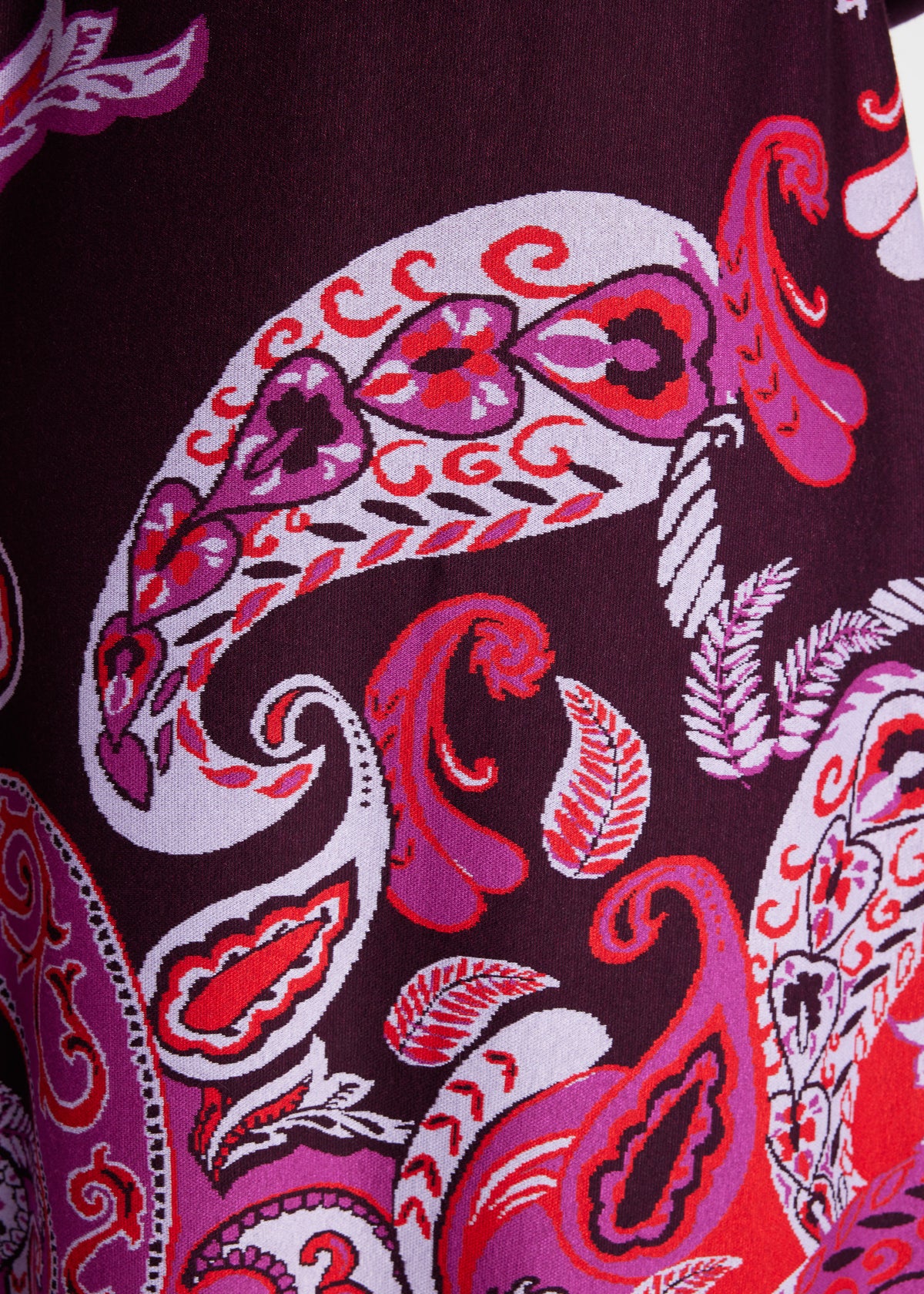 Midi-Kleid YIQUINA in A-Linie mit Stehkragen, Reißverschluss hinten, langen Ärmeln und Muster in Lila