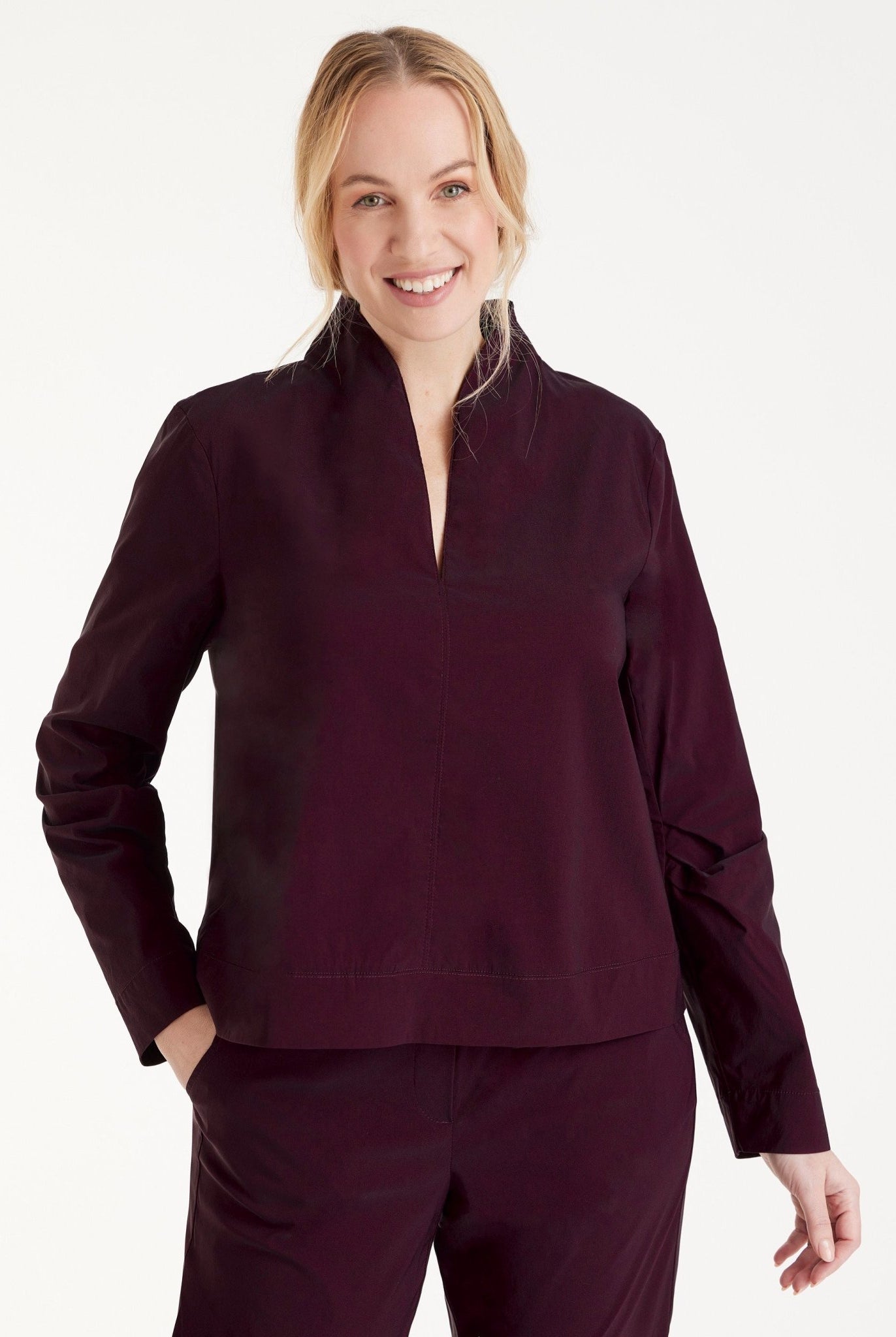 Bluse JIBRYX V - Ausschnitt und langem Arm - FOX'S - Fashion