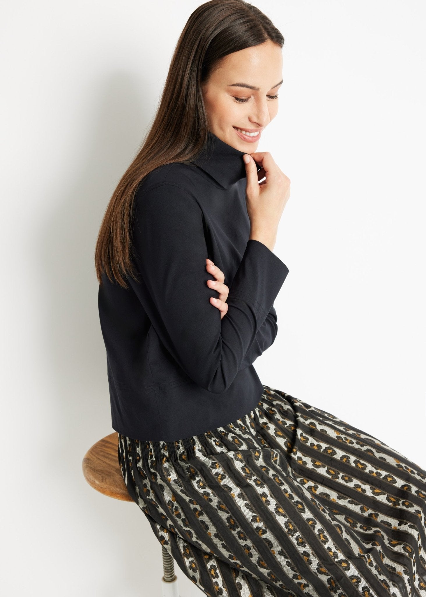 Gerade Bluse BRIZCO aus leichtem Baumwoll-Mix mit Stretch - FOX'S-Fashion