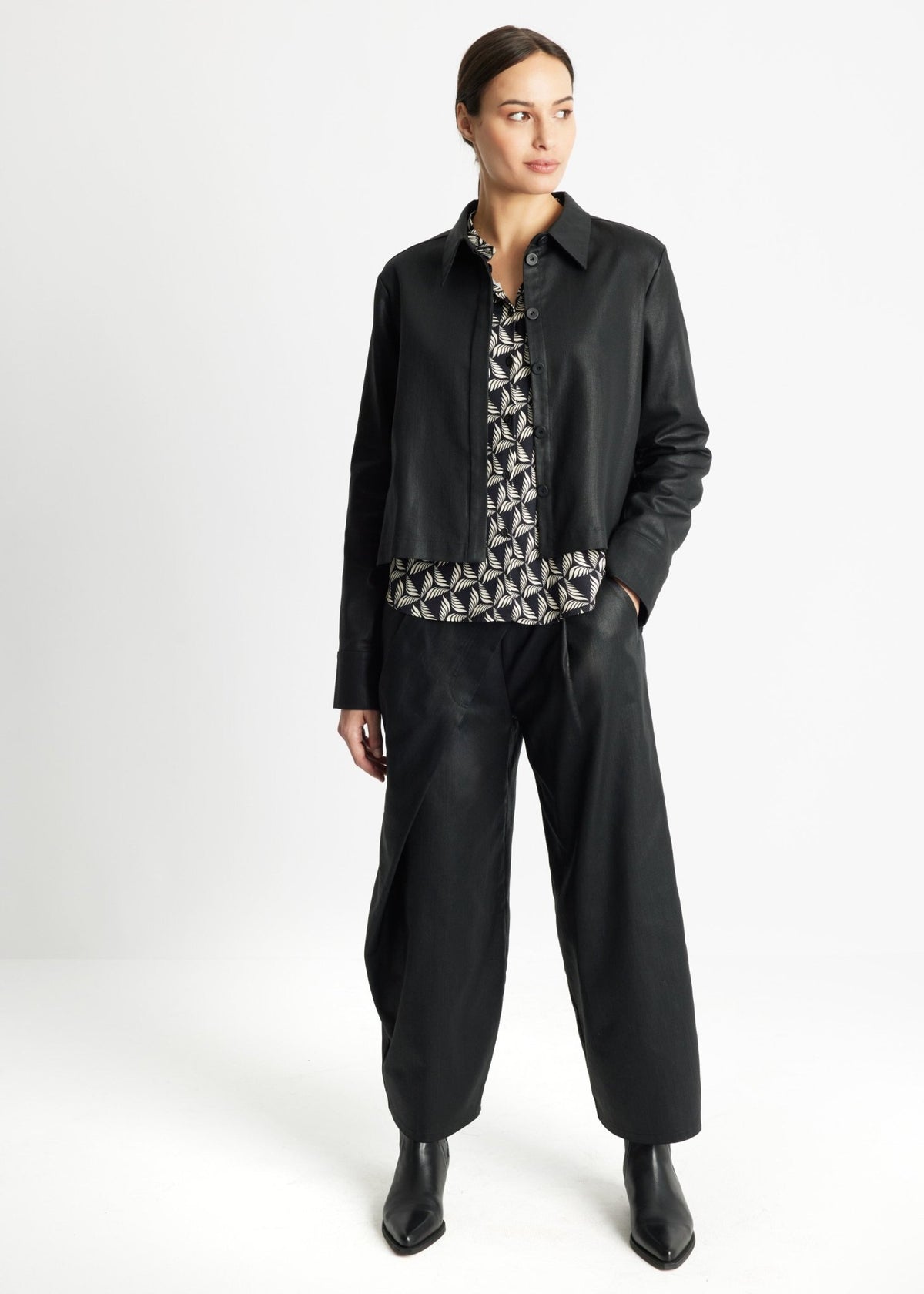 Gerade Hemdjacke ZANZIA aus 100 % Baumwolle - FOX'S-Fashion