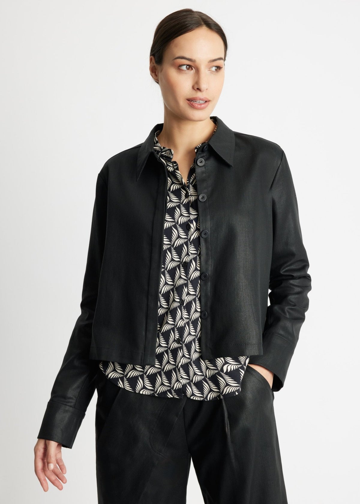 Gerade Hemdjacke ZANZIA aus 100 % Baumwolle - FOX'S-Fashion