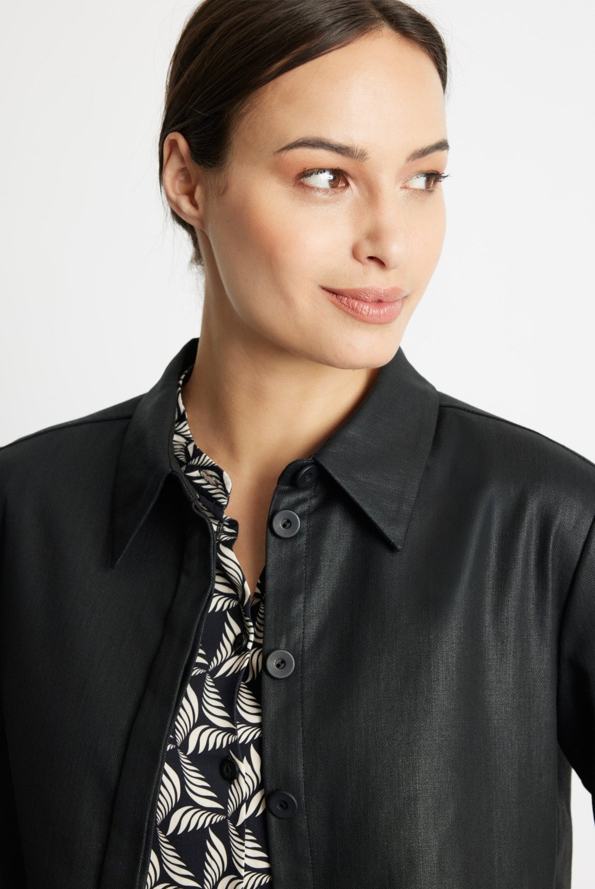 Gerade Hemdjacke ZANZIA aus 100 % Baumwolle - FOX'S-Fashion