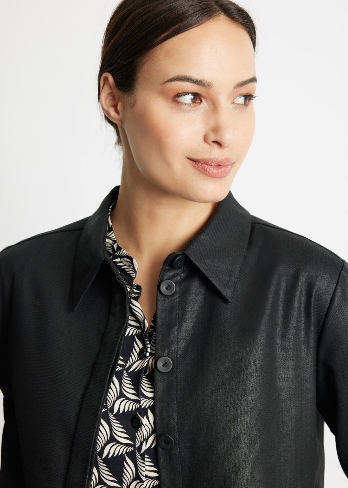 Gerade Hemdjacke ZANZIA aus 100 % Baumwolle - FOX'S-Fashion