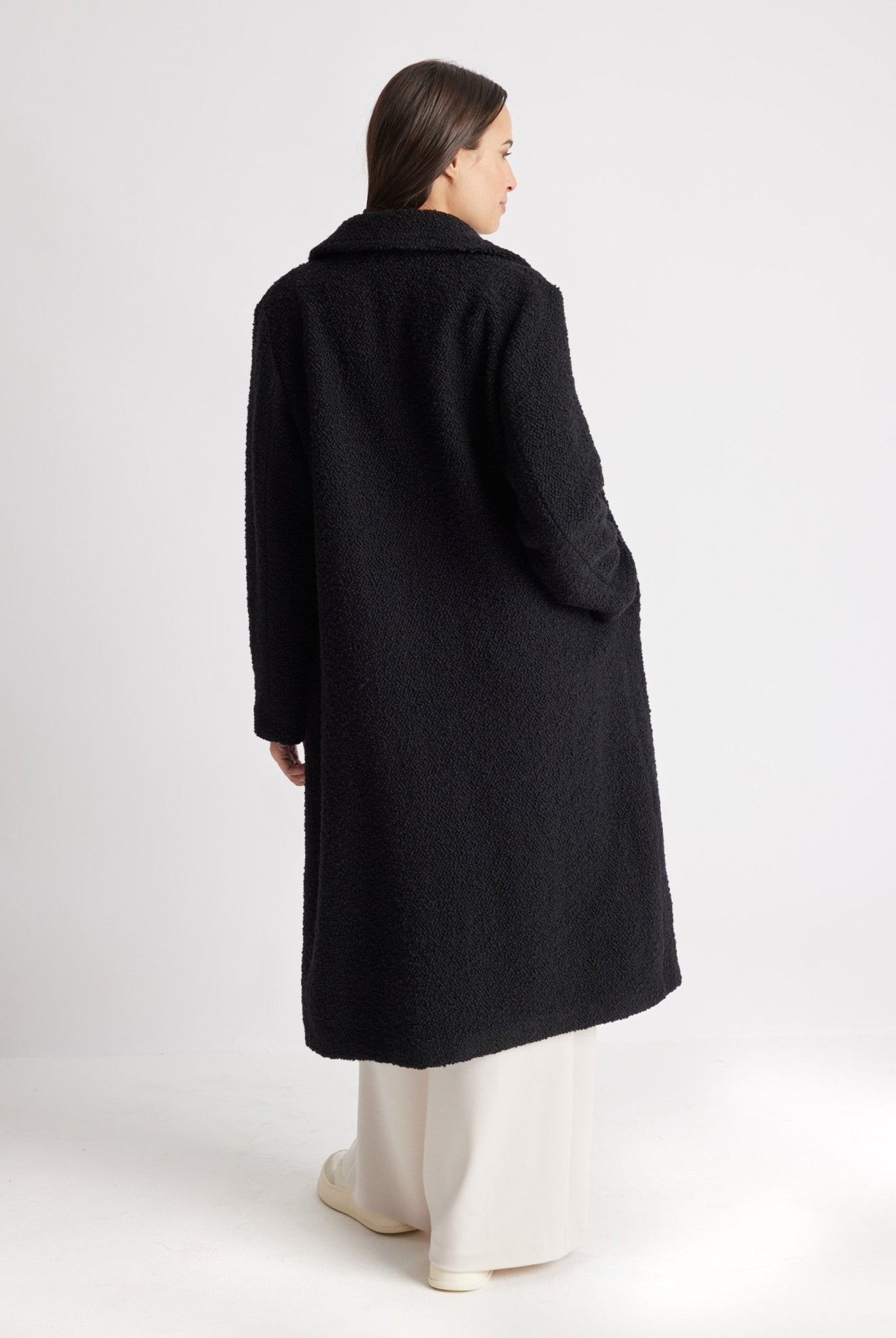 Gerader Mantel OPRINO aus Schurwolle im Teddy-Look - FOX'S-Fashion