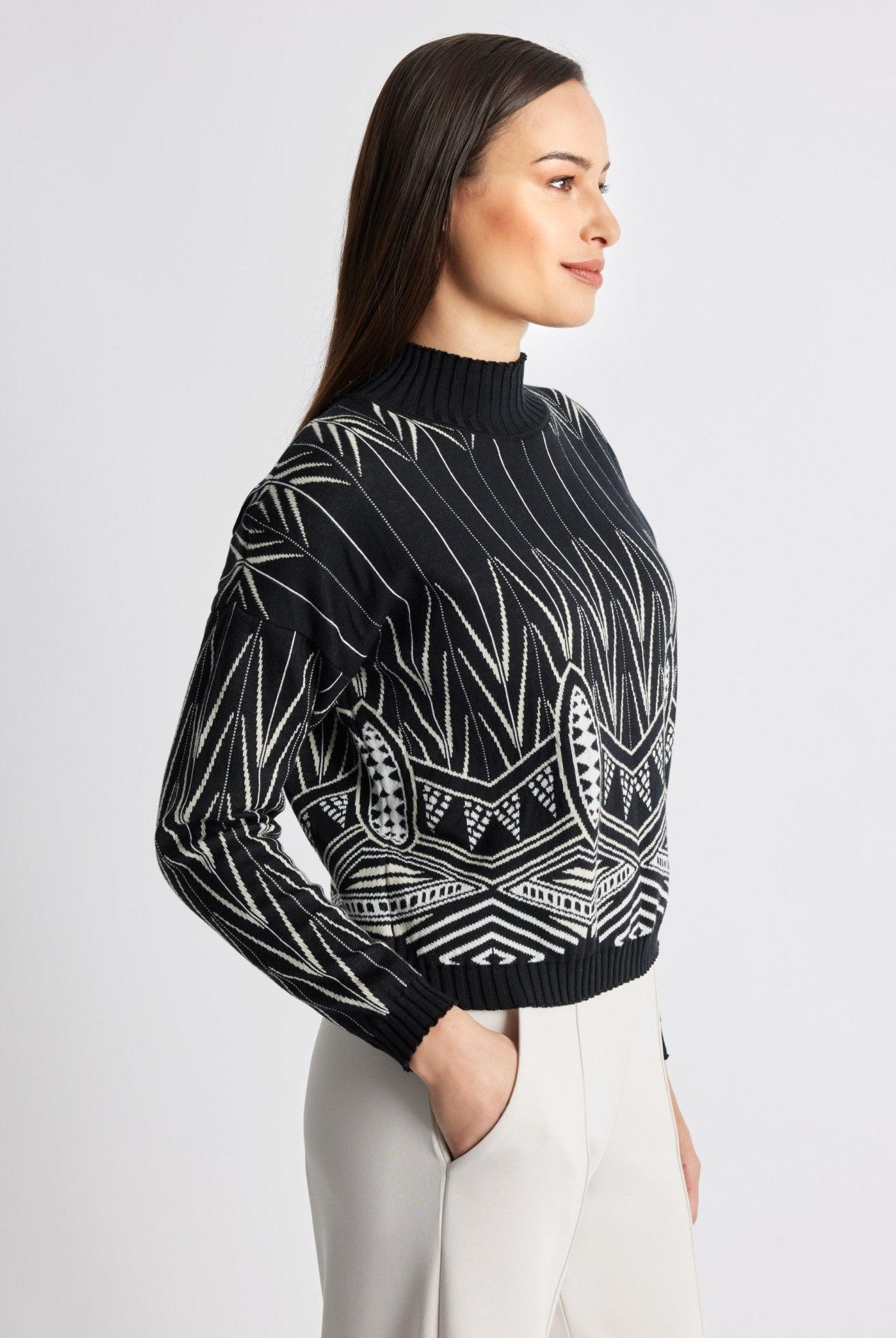 Gerader Strickpullover DARIBO aus Baumwoll-Mix - FOX'S-Fashion