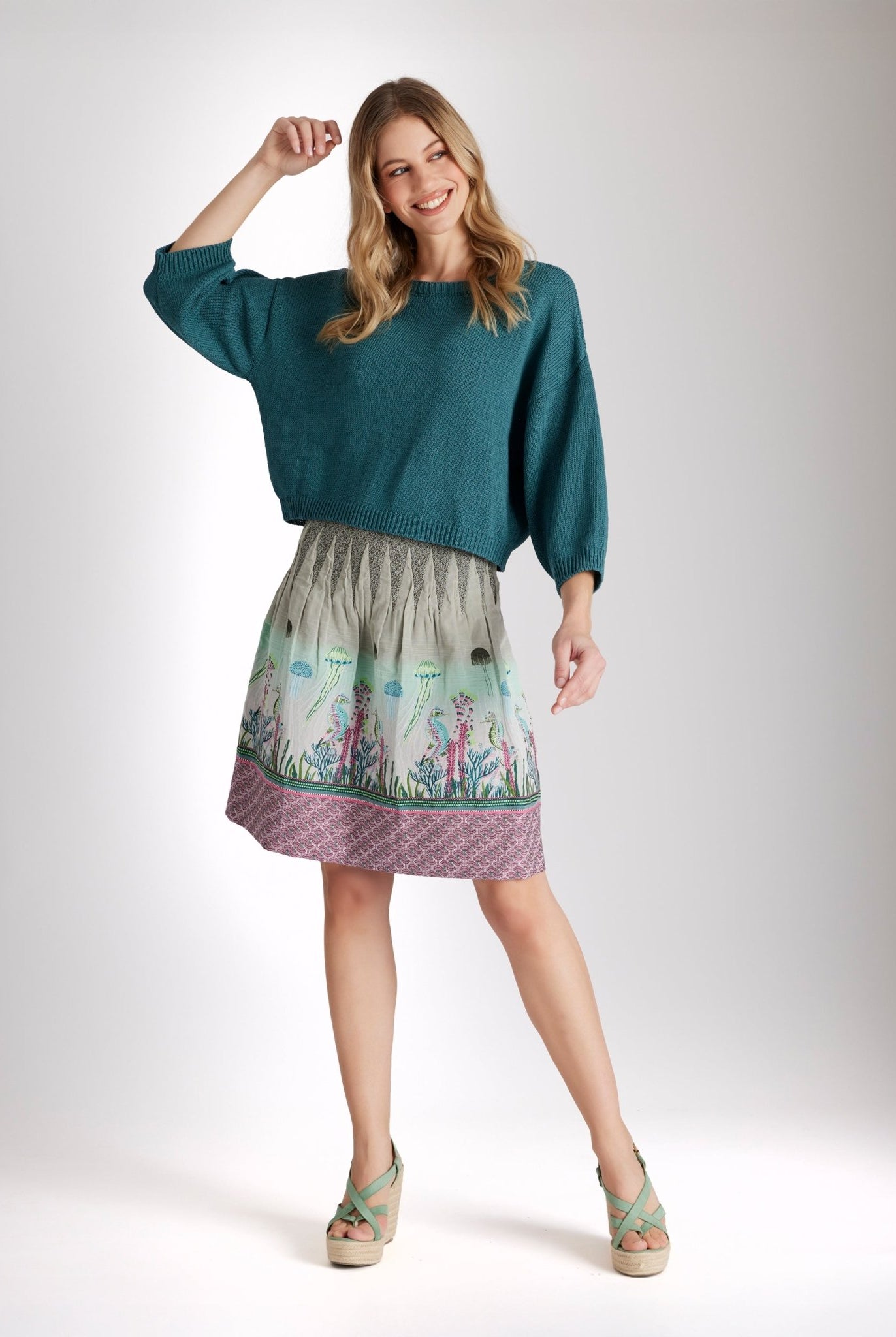 Kurzer One Size Rock LACROS-S mit Gummibund und Meeresmuster in Pink