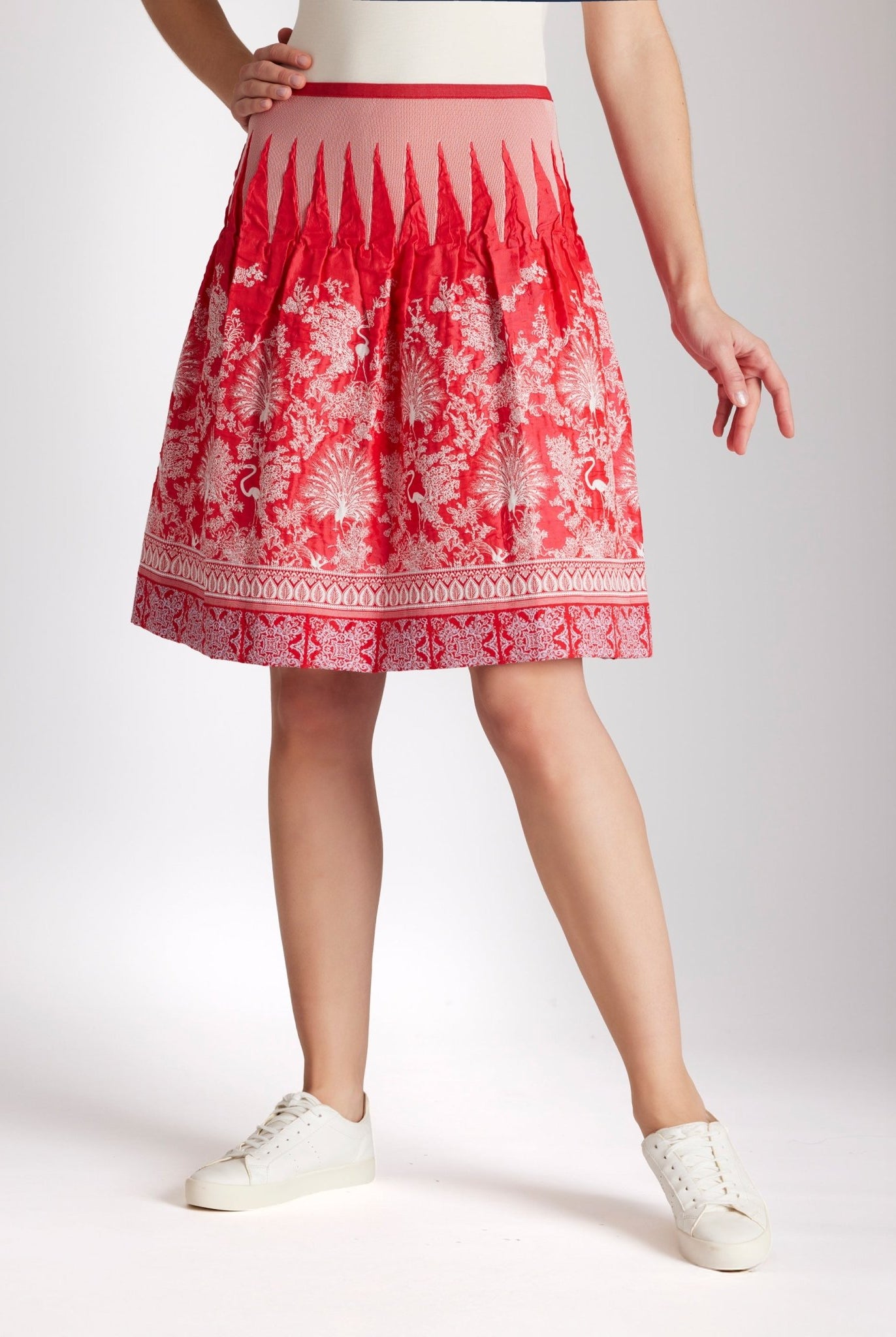 Kurzer One Size Rock LACROSA-S mit Gummiband und Vogelmuster in Rot