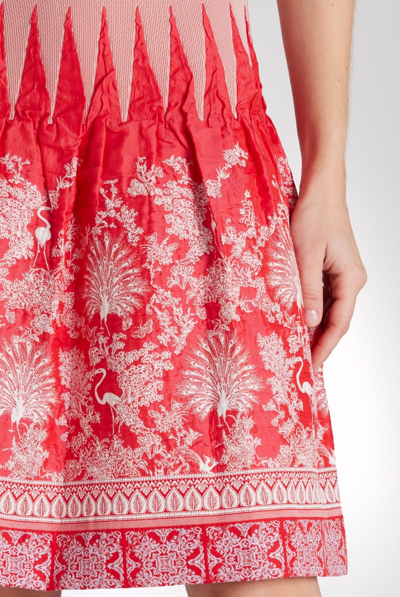 Kurzer One Size Rock LACROSA-S mit Gummiband und Vogelmuster in Rot