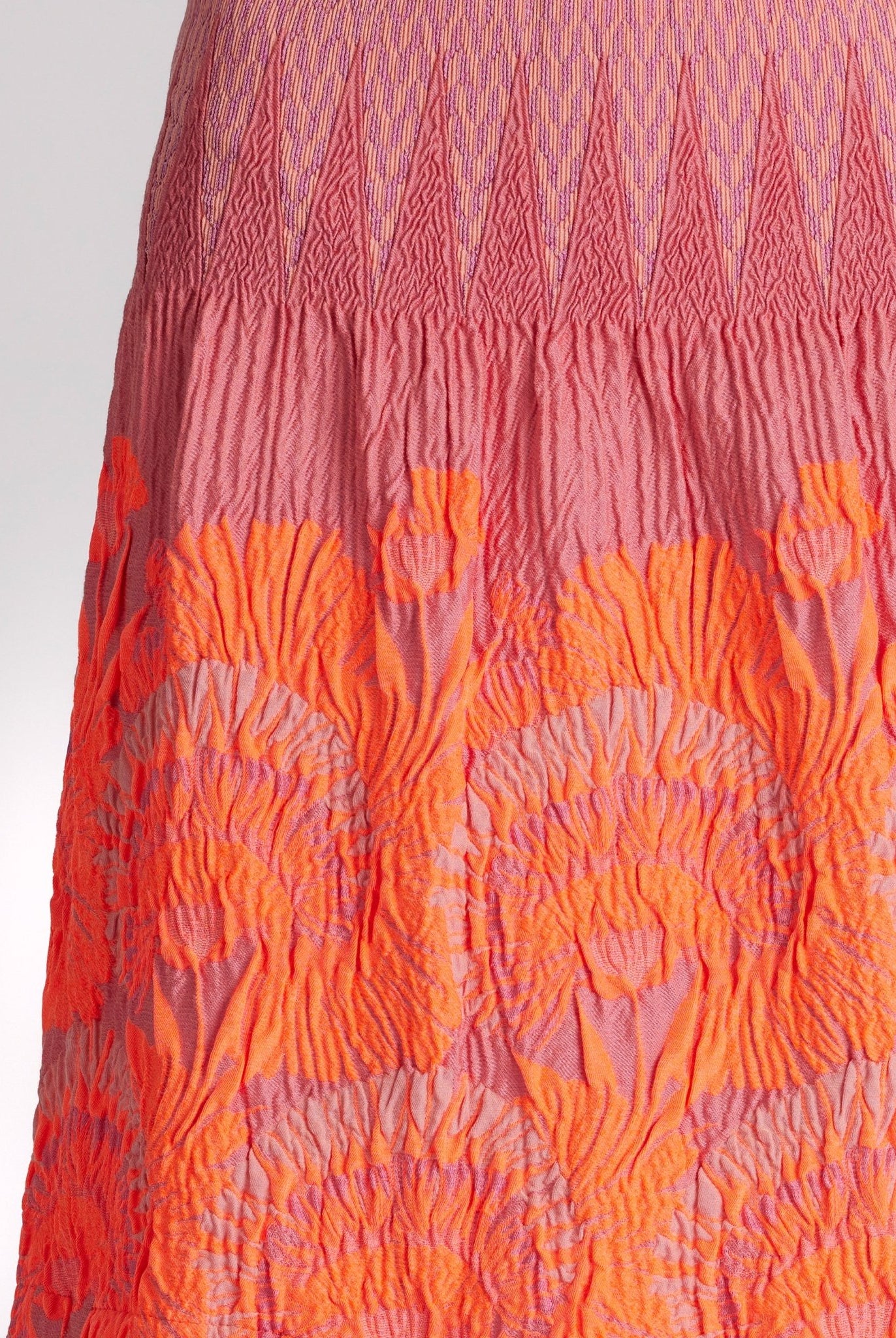 Kurzer One Size Rock LACROSSI-S mit Gummiband und Blumenmuster in Orange