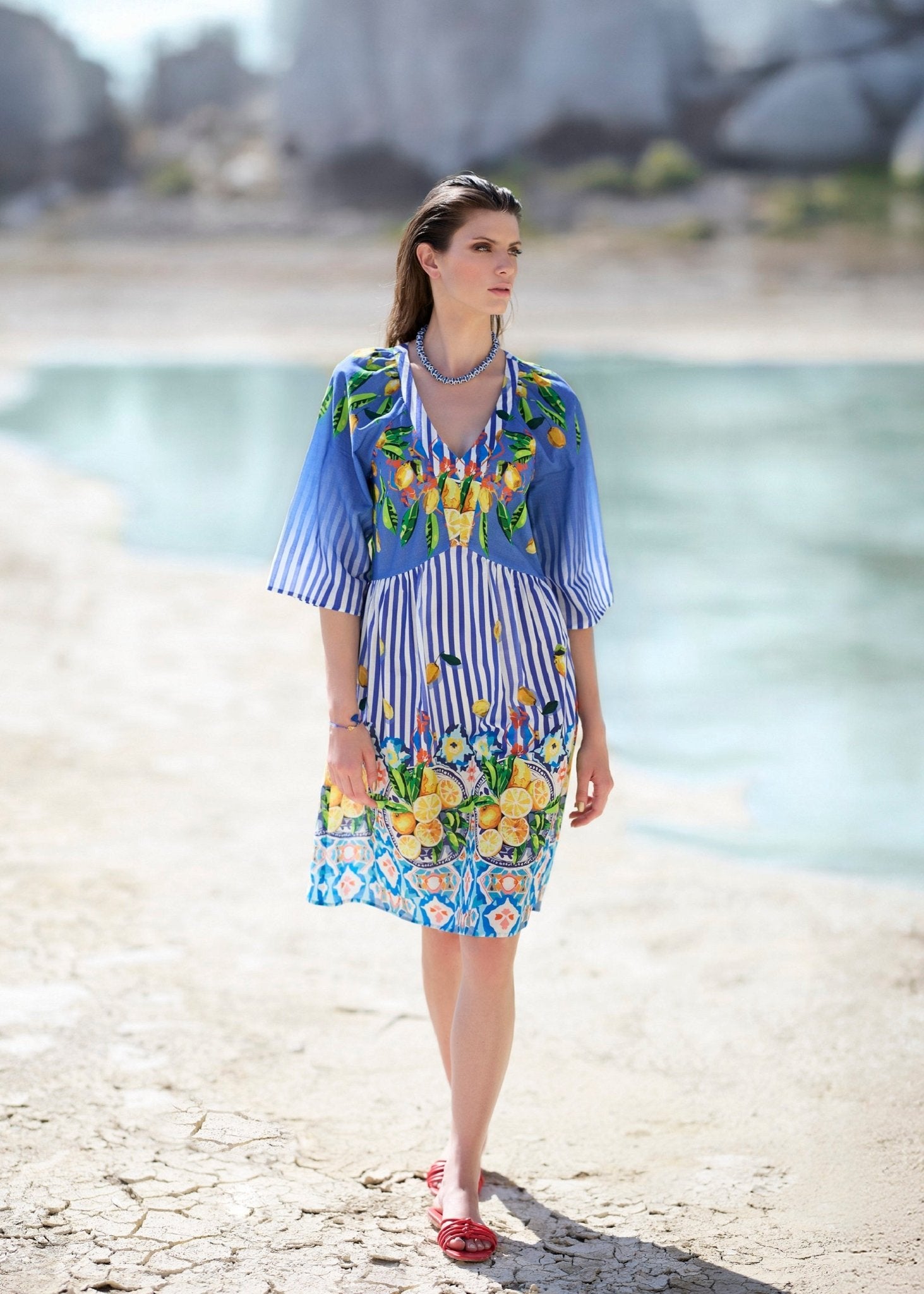 Kurzes Kleid YIJANA aus 100 % Baumwolle in A - Linie - FOX'S - Fashion