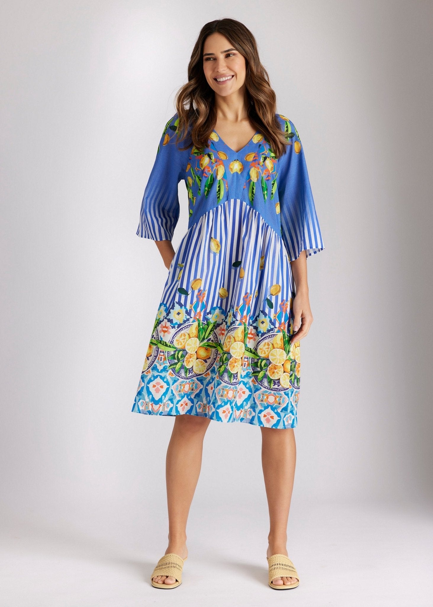 Kurzes Kleid YIJANA aus 100 % Baumwolle in A - Linie - FOX'S - Fashion