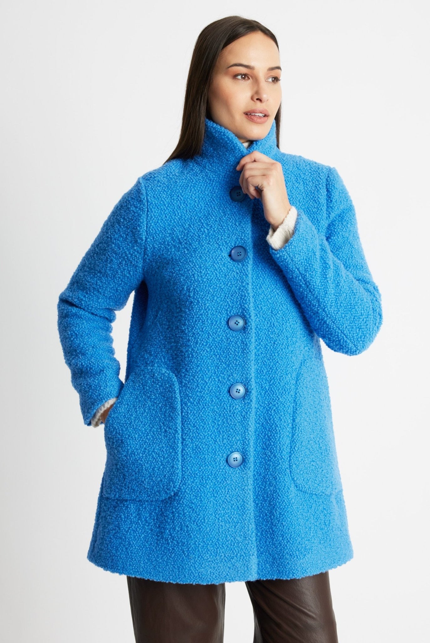 Lange Jacke ODUANA aus Schurwolle im Teddy-Look - FOX'S-Fashion