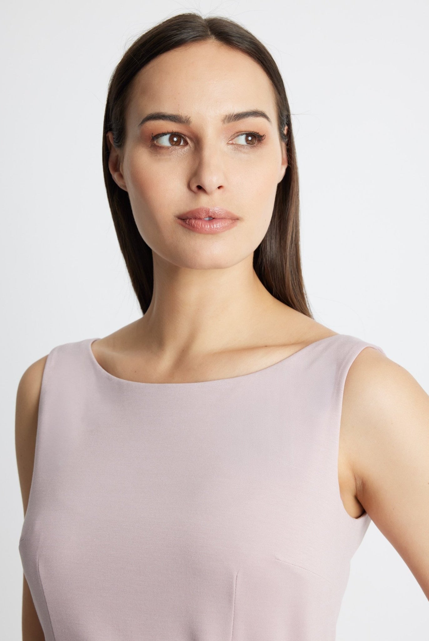 Langes Kleid SELONGIA im Patch aus Viskosejersey und Taft - FOX'S-Fashion