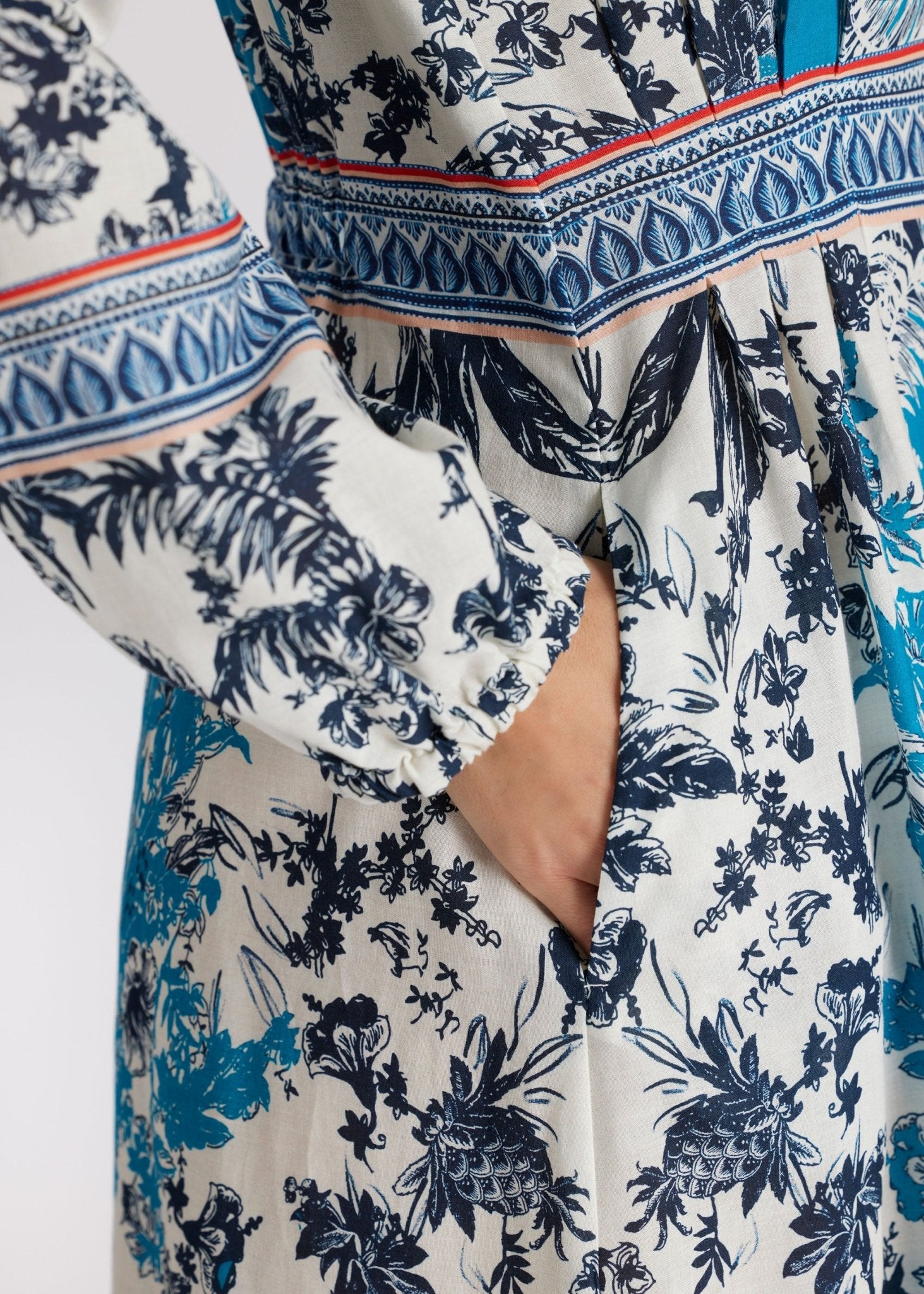 Langes, tailliertes Kleid YIJE aus 100 % Baumwolle - FOX'S - Fashion