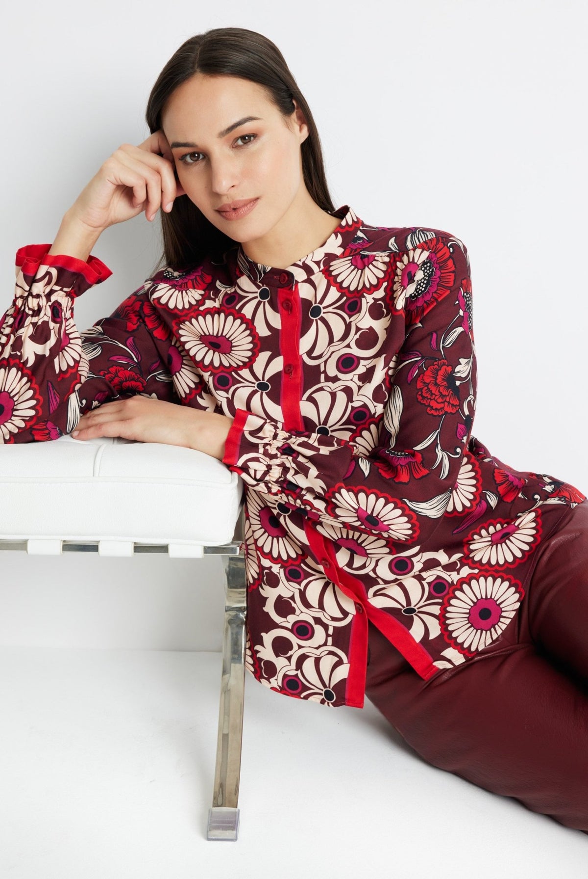 Legere Bluse VALYRA aus 100 % Viskose - FOX'S-Fashion