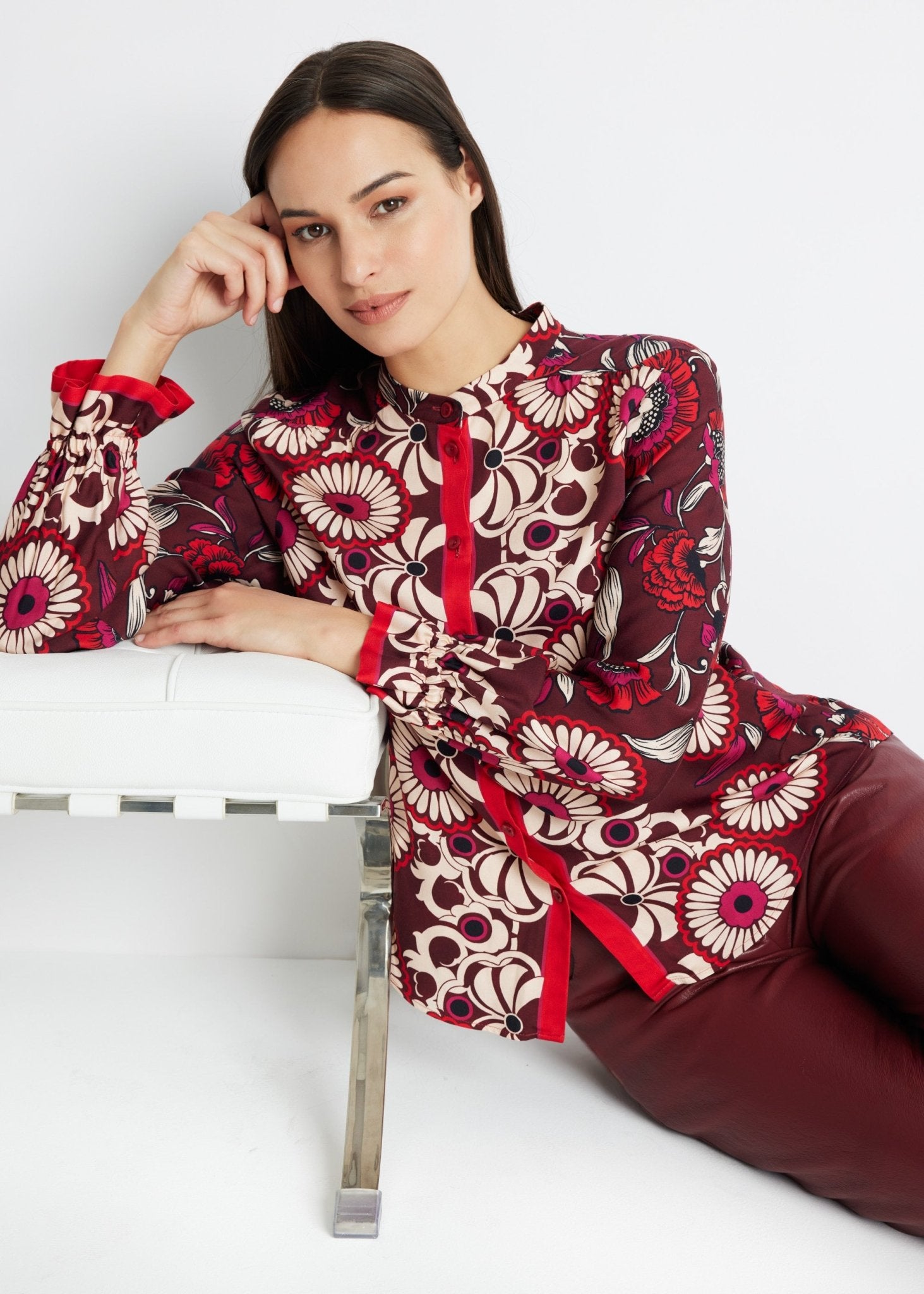 Legere Bluse VALYRA aus 100 % Viskose - FOX'S-Fashion
