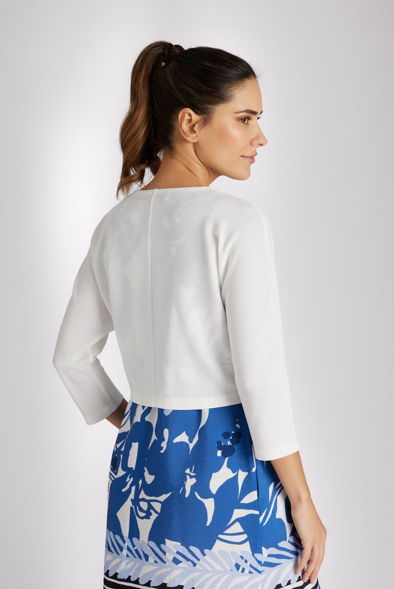 Bolero HOLLYWOOD zum Binden mit langen Ärmeln in Weiß