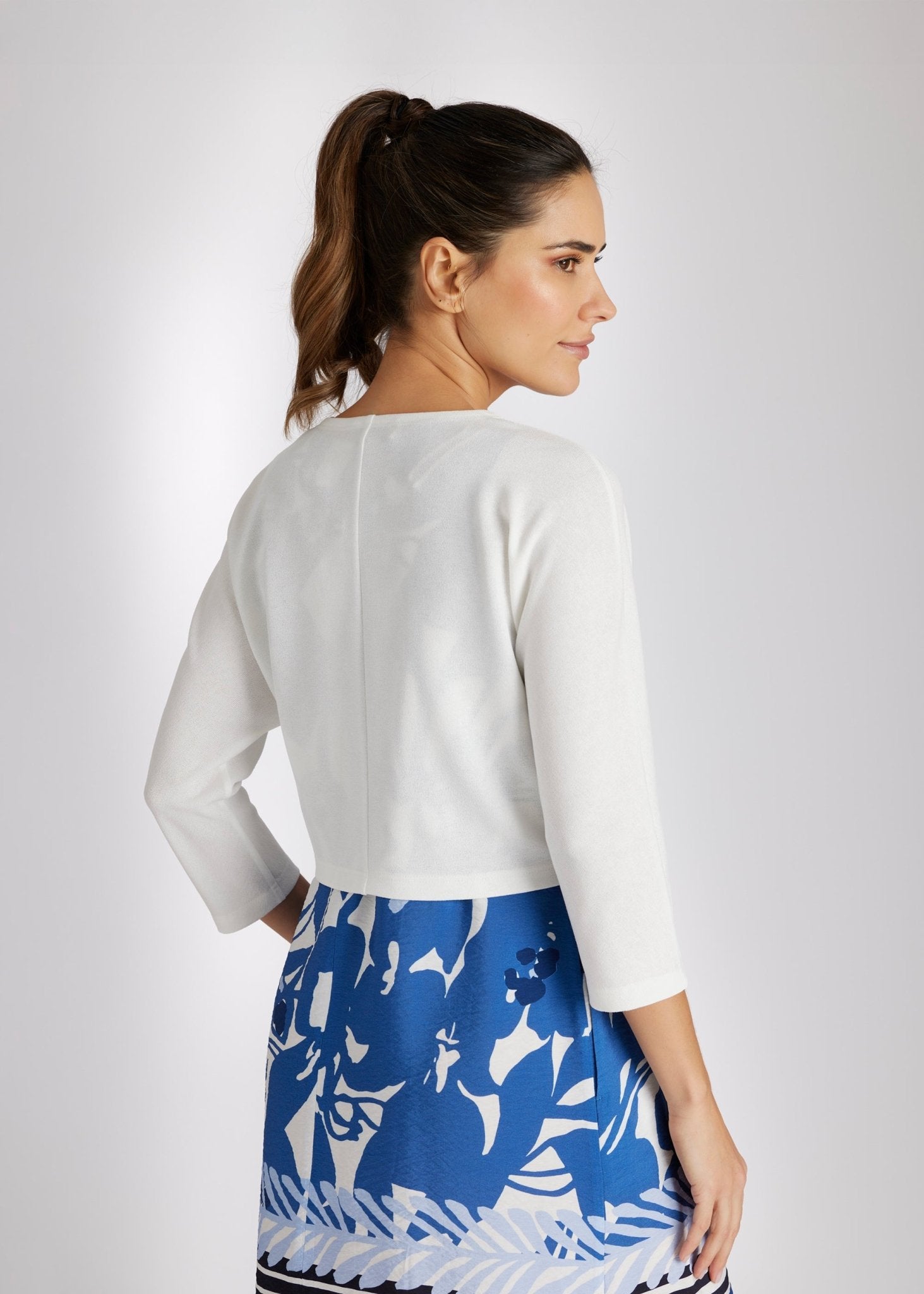 Bolero HOLLYWOOD zum Binden mit langen Ärmeln in Weiß