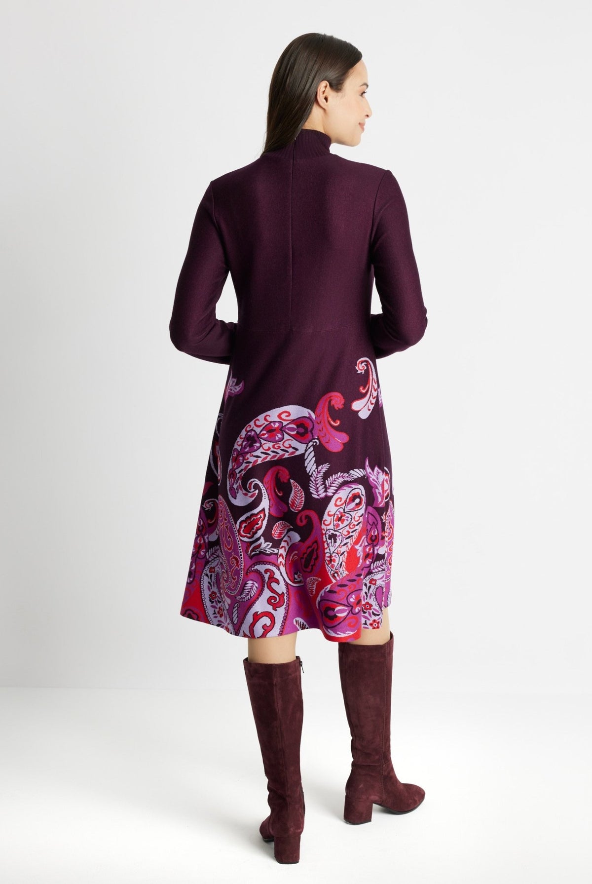 Midi-Kleid YIQUINA aus Feinstrickjersey in A-Linie - FOX'S-Fashion