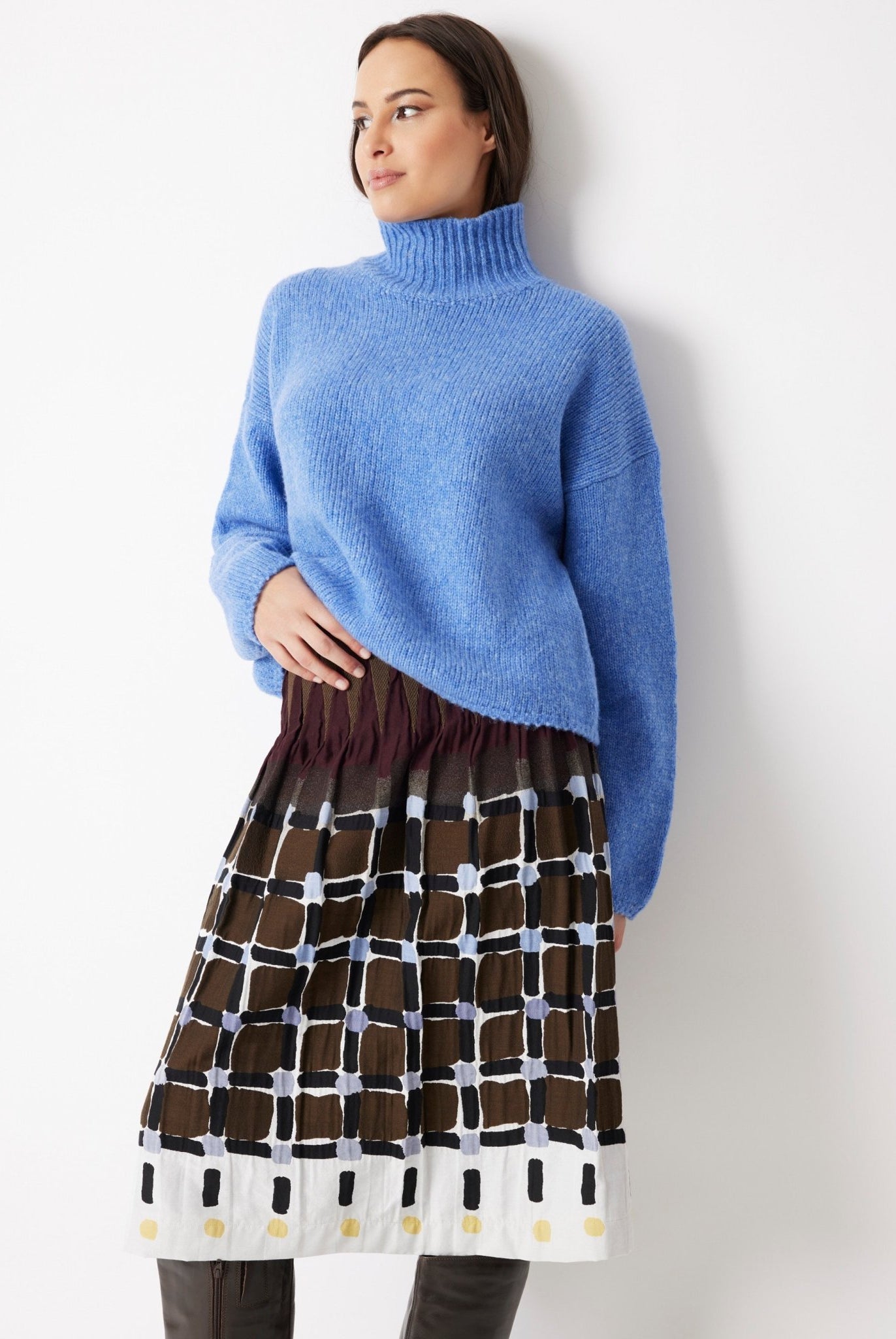 One Size Rock LONGERO-W aus Baumwoll-Mix in Midi-Länge mit Gummibund - FOX'S-Fashion