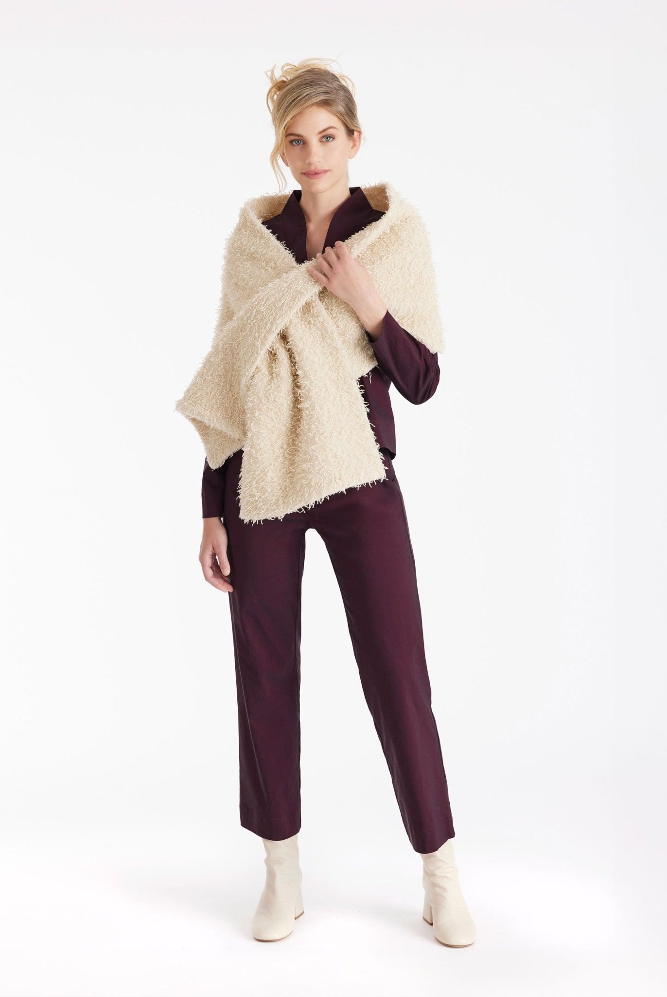 Stola GASTOLA in Fransen-Optik in Beige