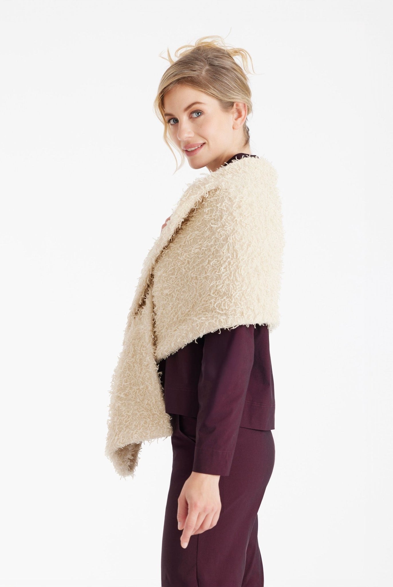 Stola GASTOLA in Fransen-Optik in Beige