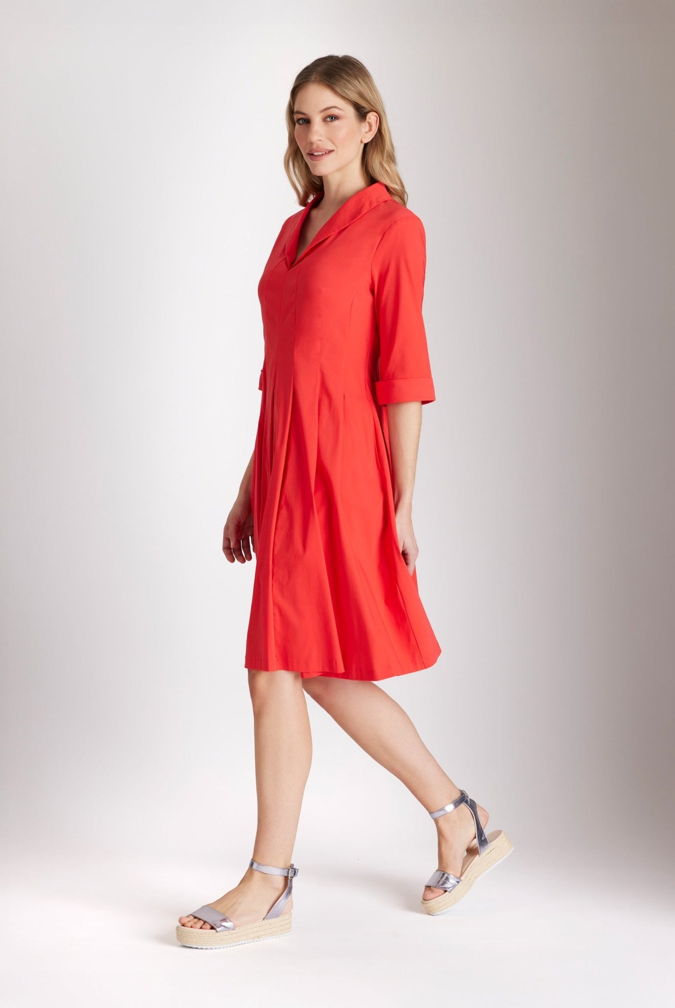 Tailliertes Kleid MEDAXY aus Baumwollmix mit Stretch - FOX'S - Fashion
