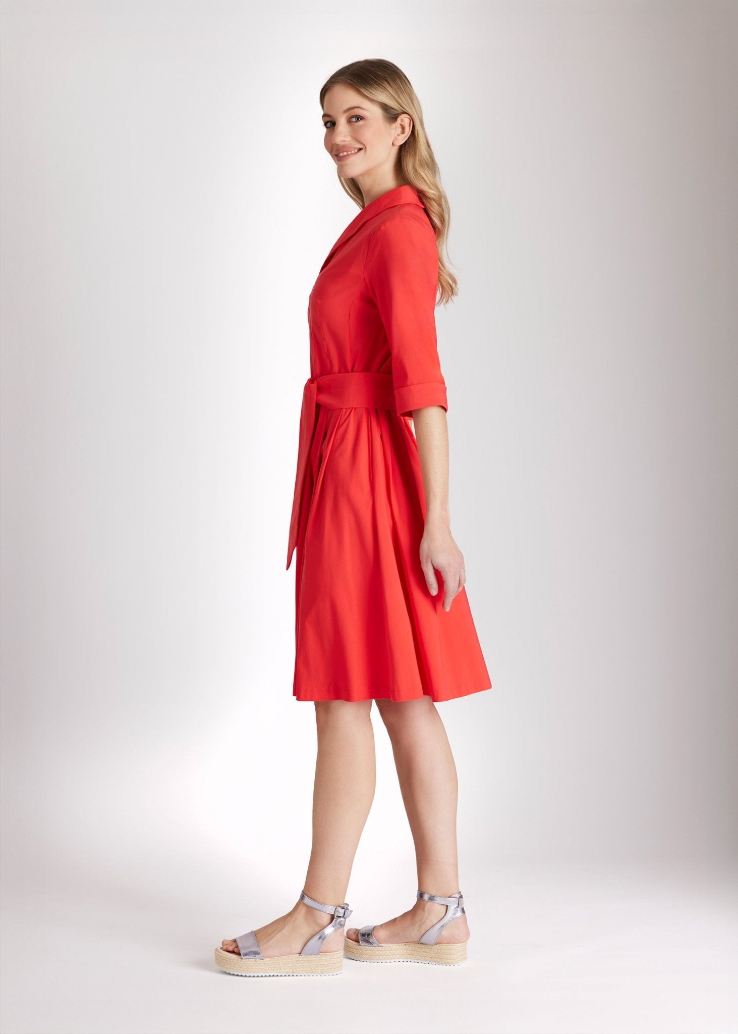 Tailliertes Kleid MEDAXY aus Baumwollmix mit Stretch - FOX'S - Fashion