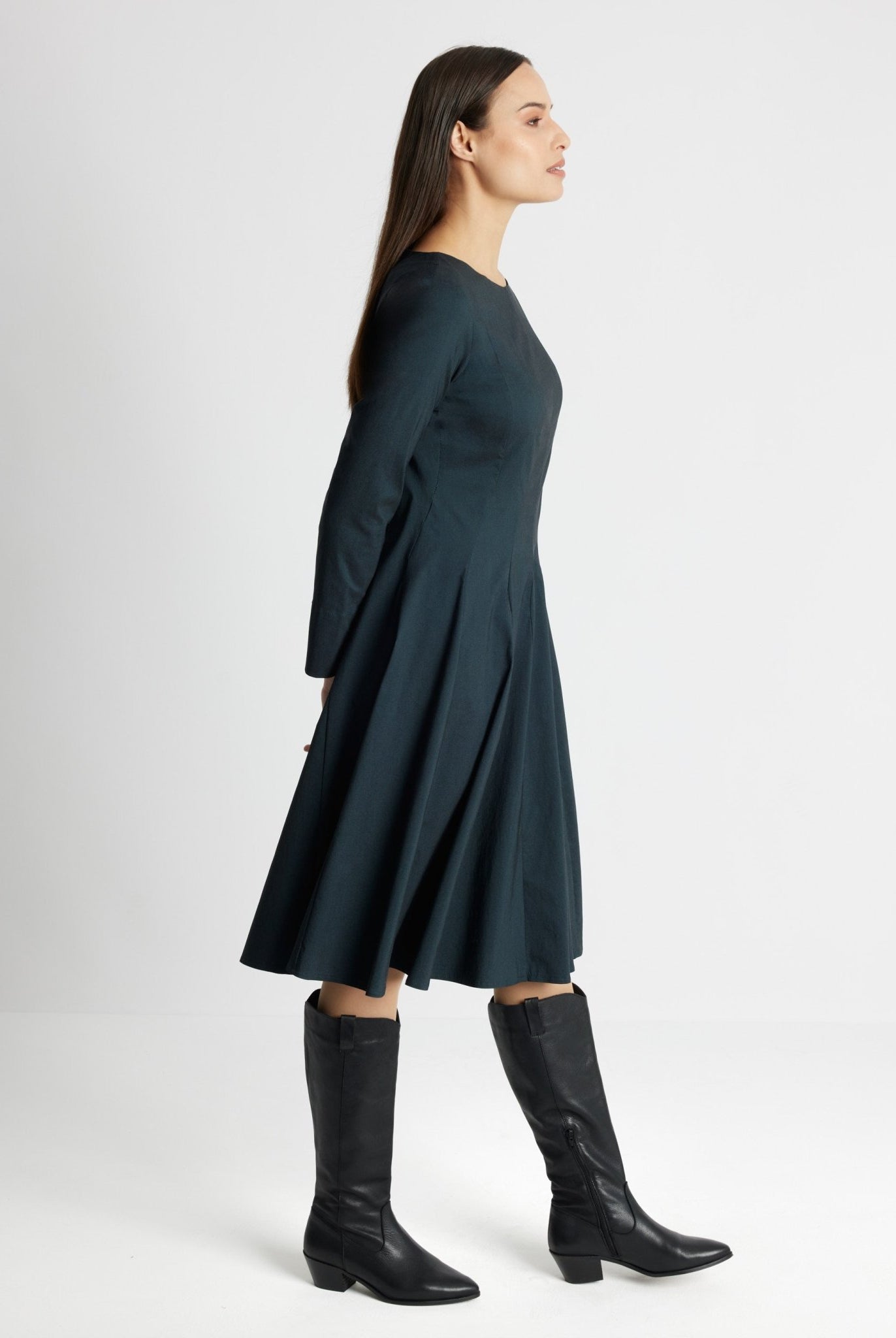 Tailliertes Midi-Kleid JEBIZA aus Viskose-Mix - FOX'S-Fashion