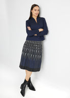One Size Rock LONGERO-W in Midi-Länge mit Gummibund und Muster in Schwarz