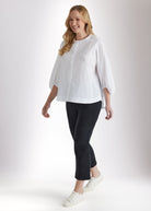 Schmale 7/8 - Hose MESSINI aus Baumwollmix mit Stretch in Schwarz- FOX'S - Fashion