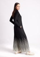 Legerer, ärmelloser Jumpsuit YIMSUI mit Stehkragen, Reißverschluss vorn, Eingrifftaschen und Muster in Schwarz