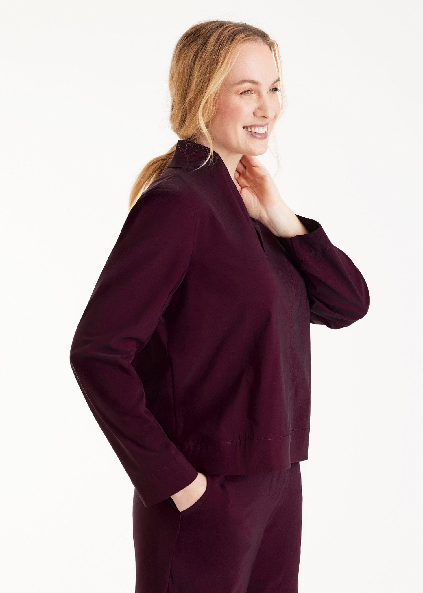 Bluse JIBRYX V - Ausschnitt und langem Arm - FOX'S - Fashion