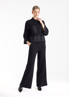 Hose GYPANTA mit geradem, lockerem Bein und seitlichen Eingrifftaschen in Schwarz