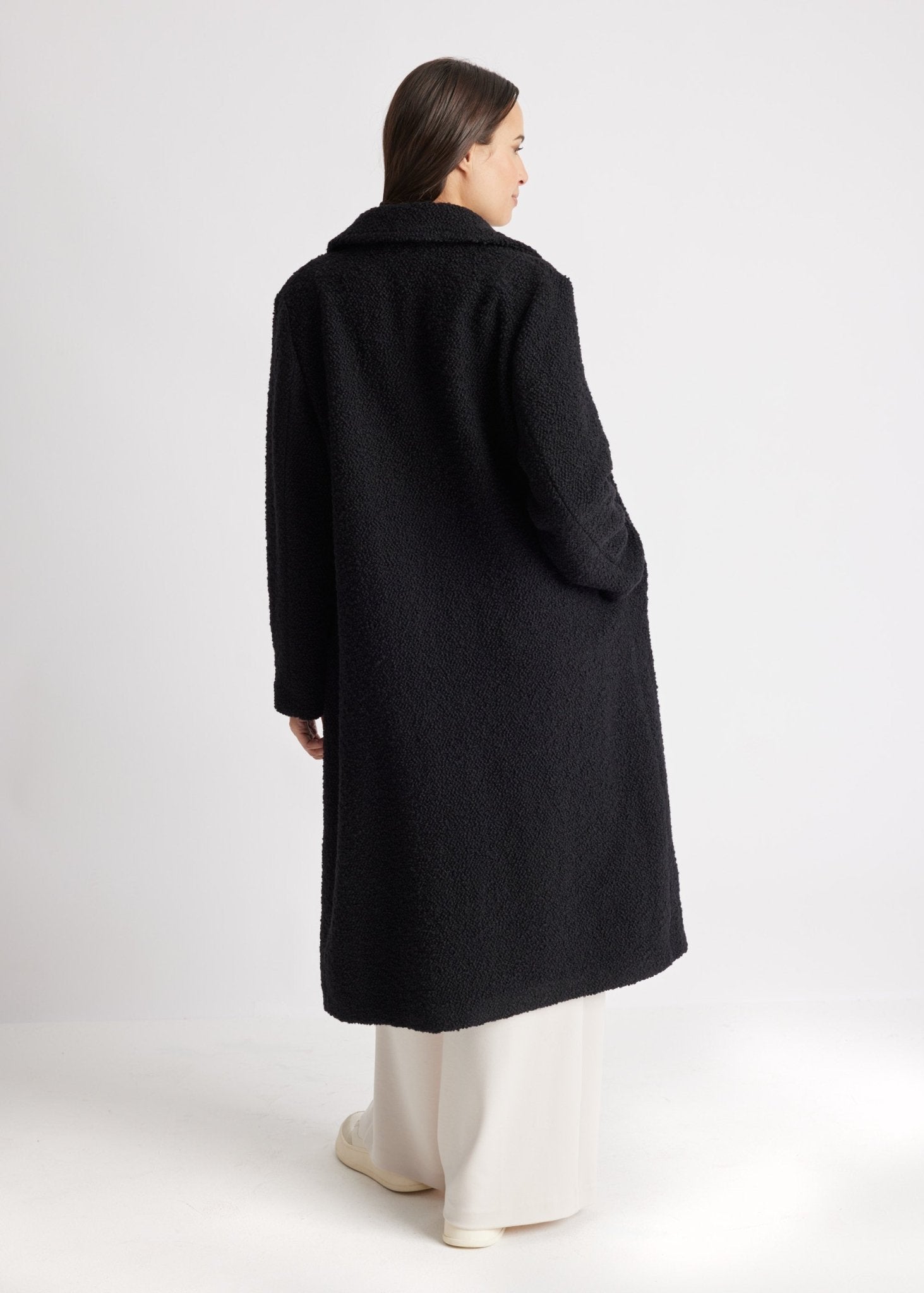 Gerader Mantel OPRINO aus Schurwolle im Teddy-Look - FOX'S-Fashion