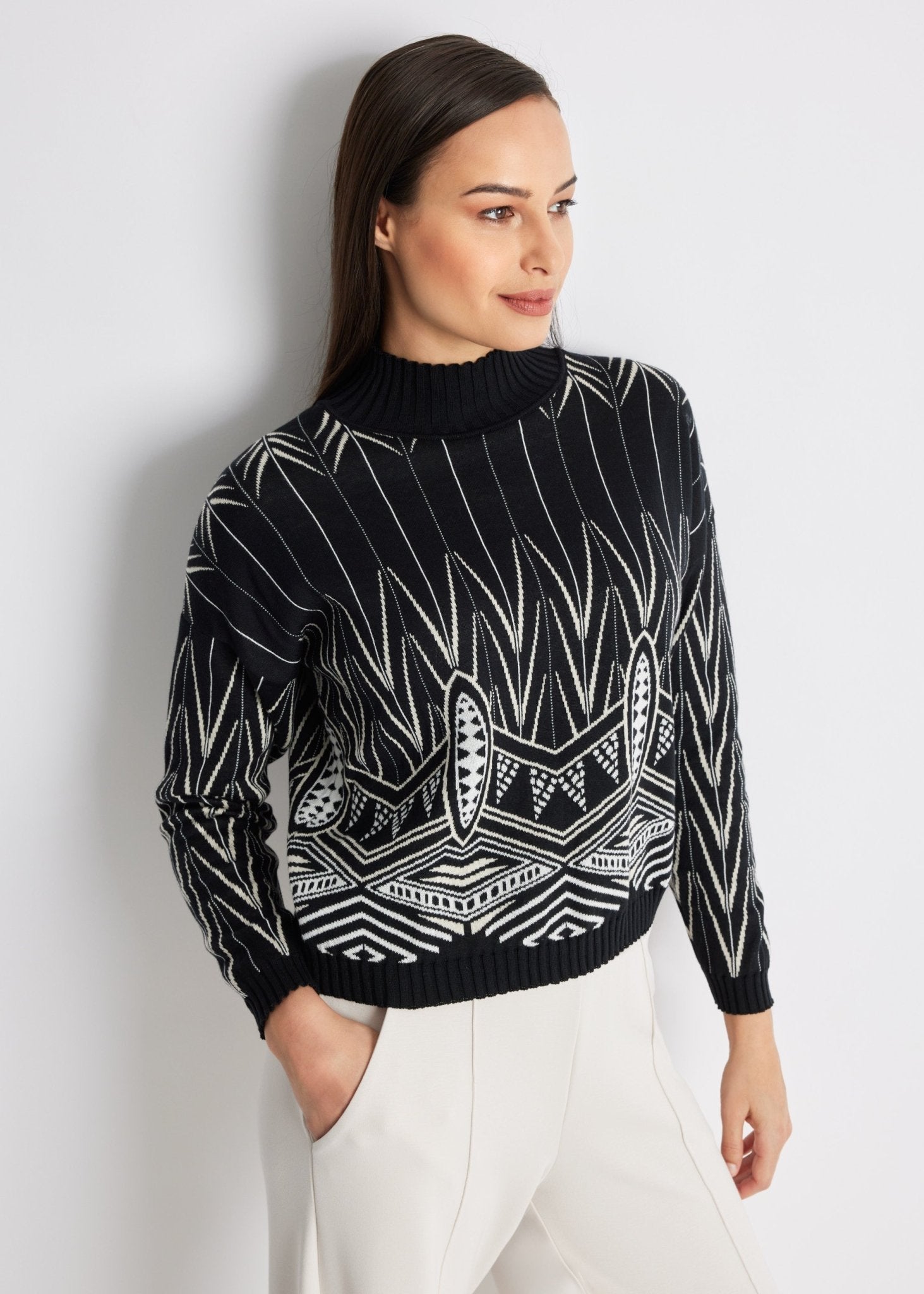 Gerader Strickpullover DARIBO aus Baumwoll-Mix - FOX'S-Fashion