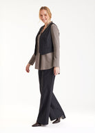 Hose TADOKI mit geradem Bein und Nadelstreifen in Dunkelblau