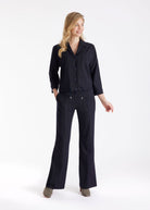 Hose TADOKI mit geradem Bein und Nadelstreifen in Dunkelblau