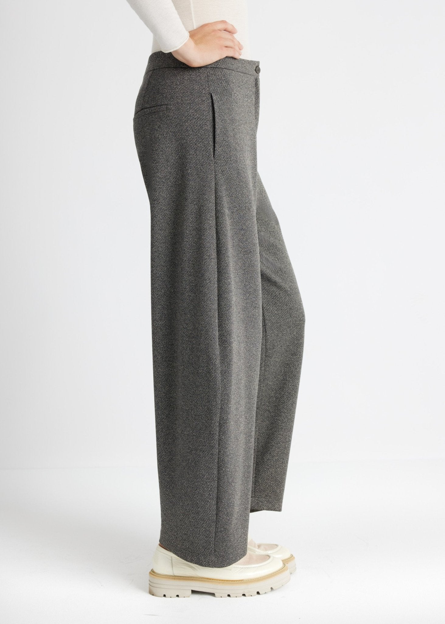 Hose WAHOSSA aus meliertem Viskose-Baumwoll-Mix im Barrel-Fit - FOX'S-Fashion