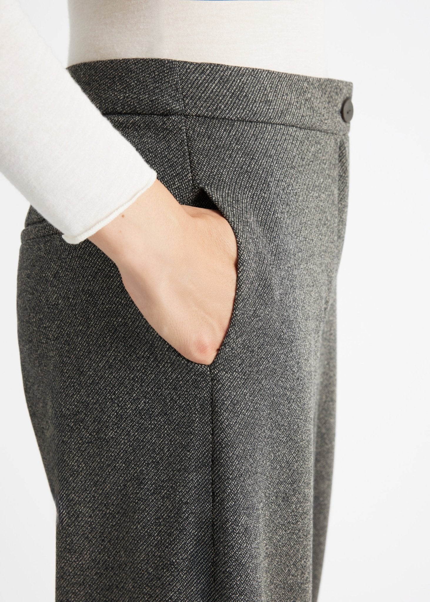 Hose WAHOSSA aus meliertem Viskose-Baumwoll-Mix im Barrel-Fit - FOX'S-Fashion