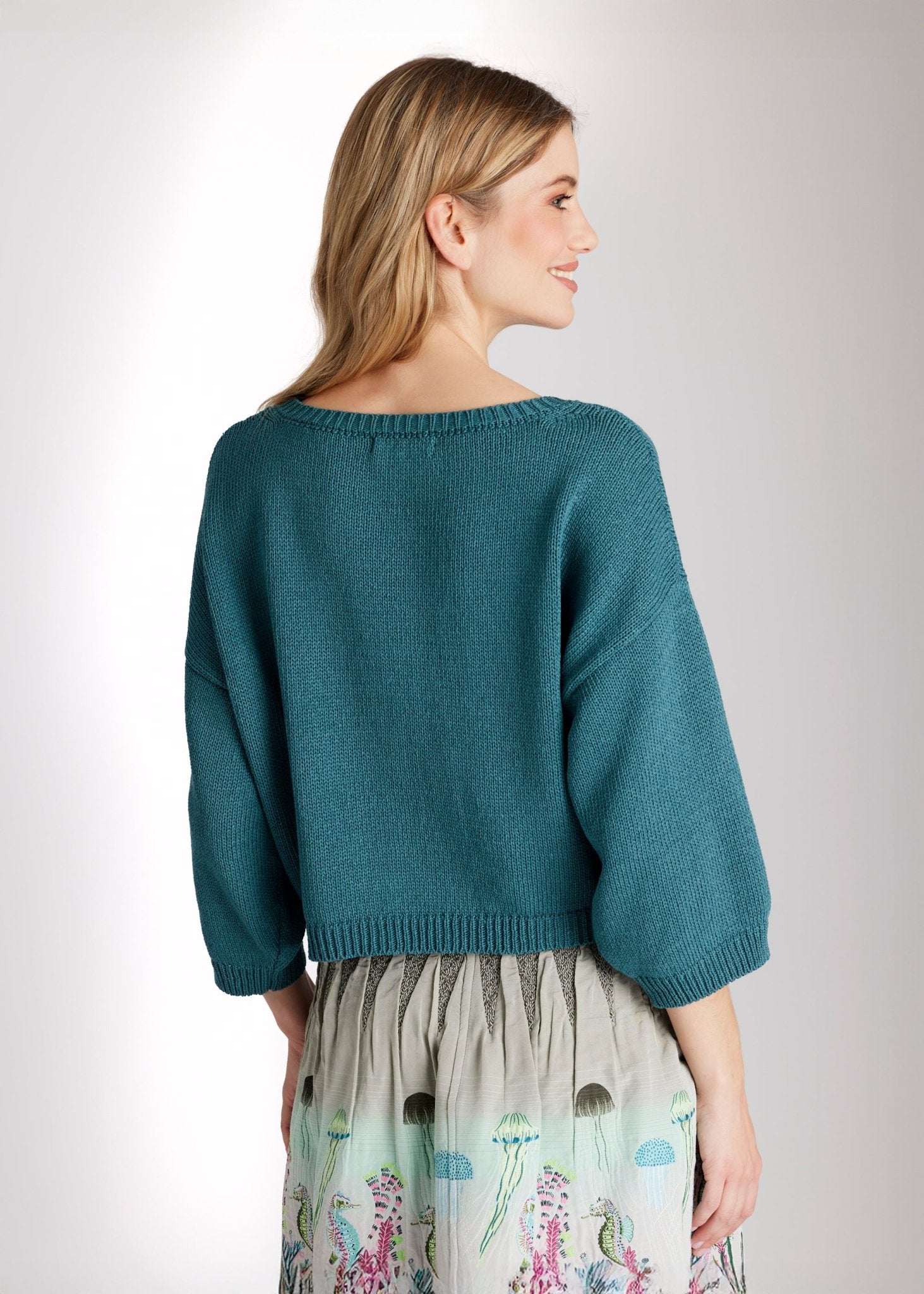 Kurzer, legerer Strickpullover IPWOL aus Baumwollmix - FOX'S - Fashion