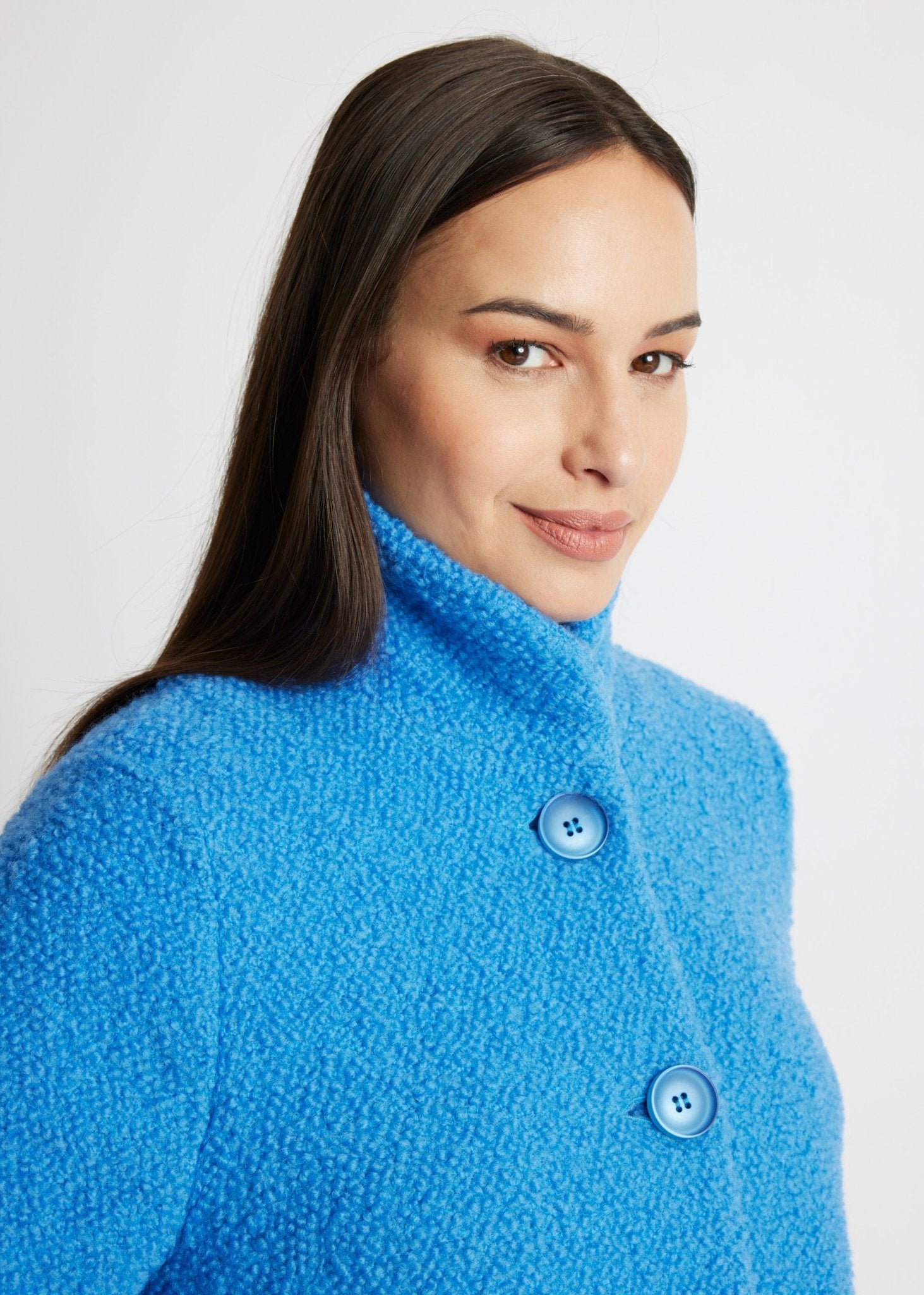 Lange Jacke ODUANA aus Schurwolle im Teddy-Look - FOX'S-Fashion