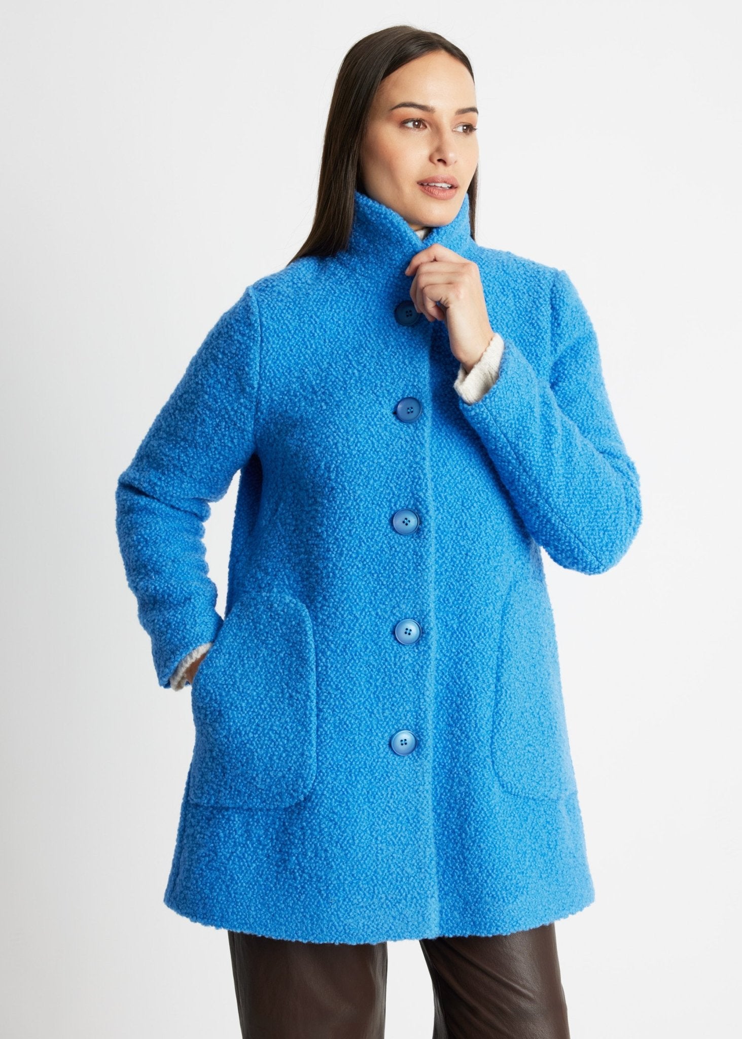Lange Jacke ODUANA aus Schurwolle im Teddy-Look - FOX'S-Fashion