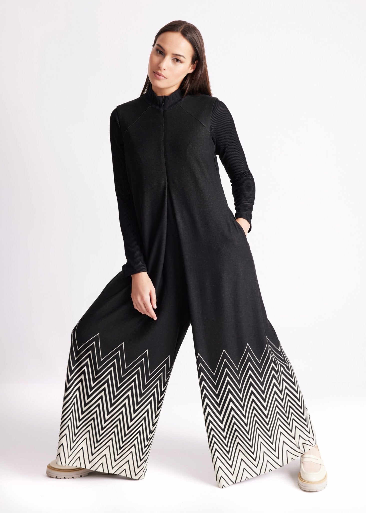 Legerer Jumpsuit YIMSUI aus Feinstrickjersey - FOX'S-Fashion