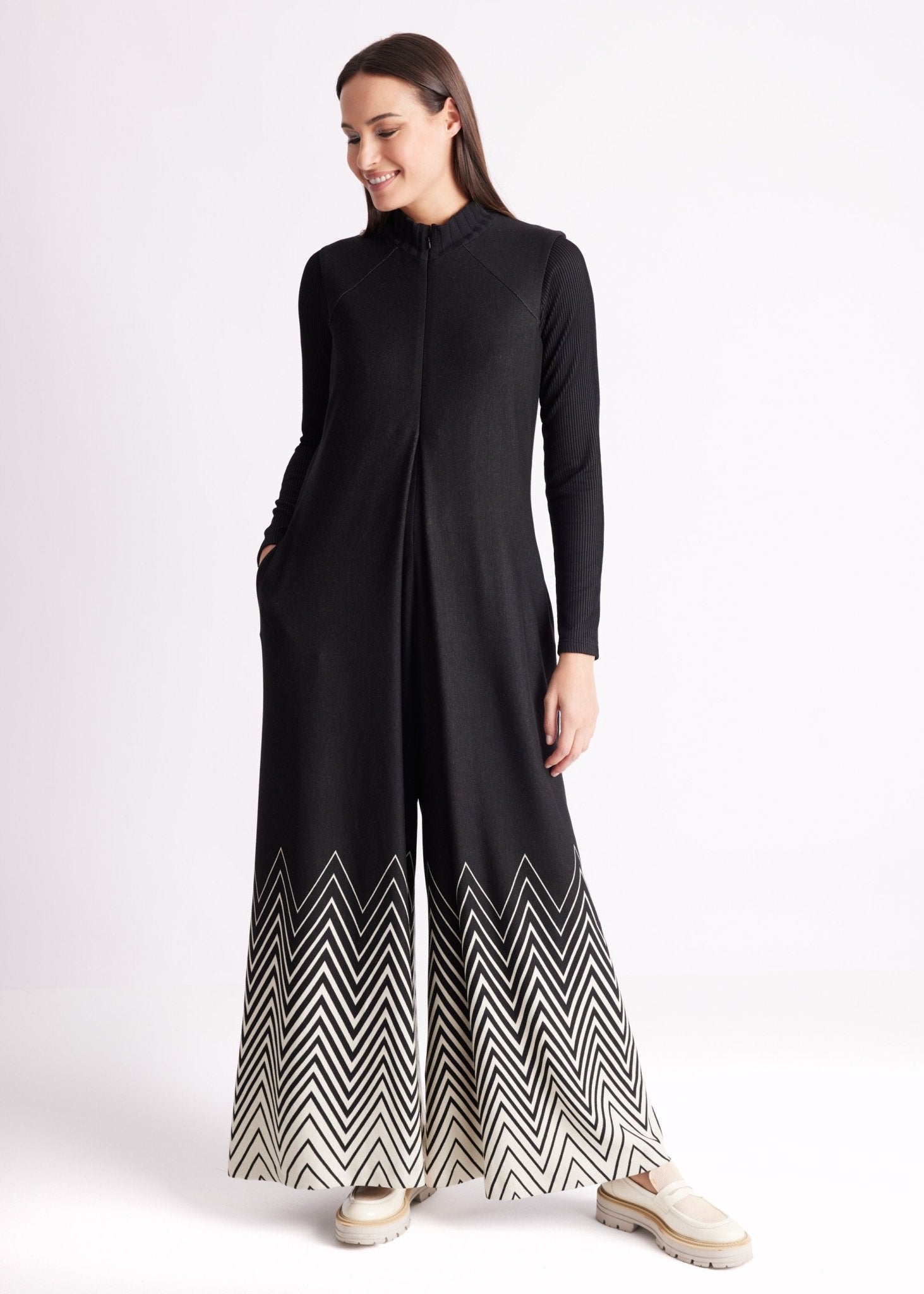 Legerer Jumpsuit YIMSUI aus Feinstrickjersey - FOX'S-Fashion