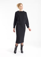 Pullover HOPUI mit Rundhals und langen Armen in Schwarz