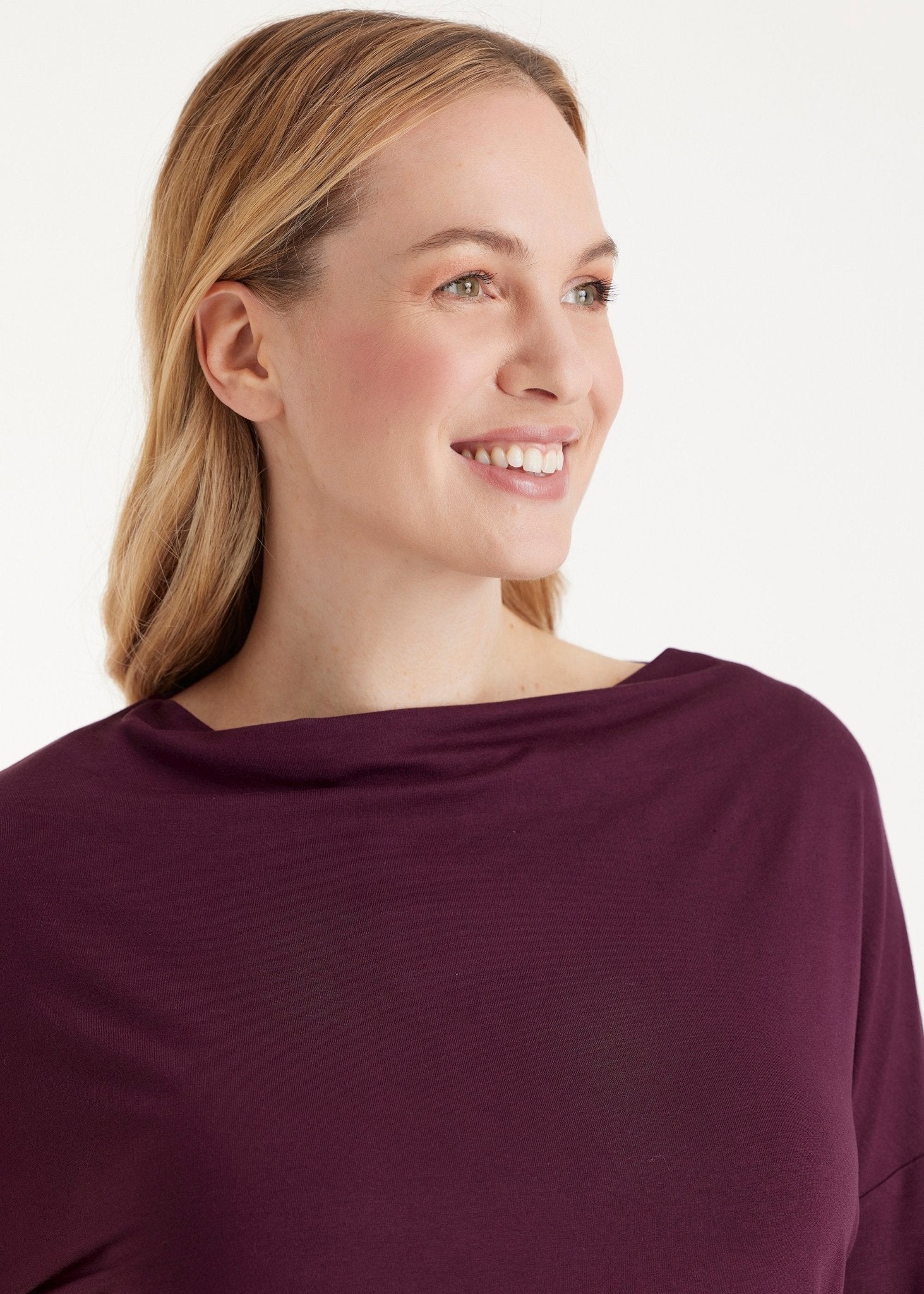 Legeres Langarmshirt CISQUIT aus Viskose - Jersey mit Wasserfallkragen - FOX'S - Fashion