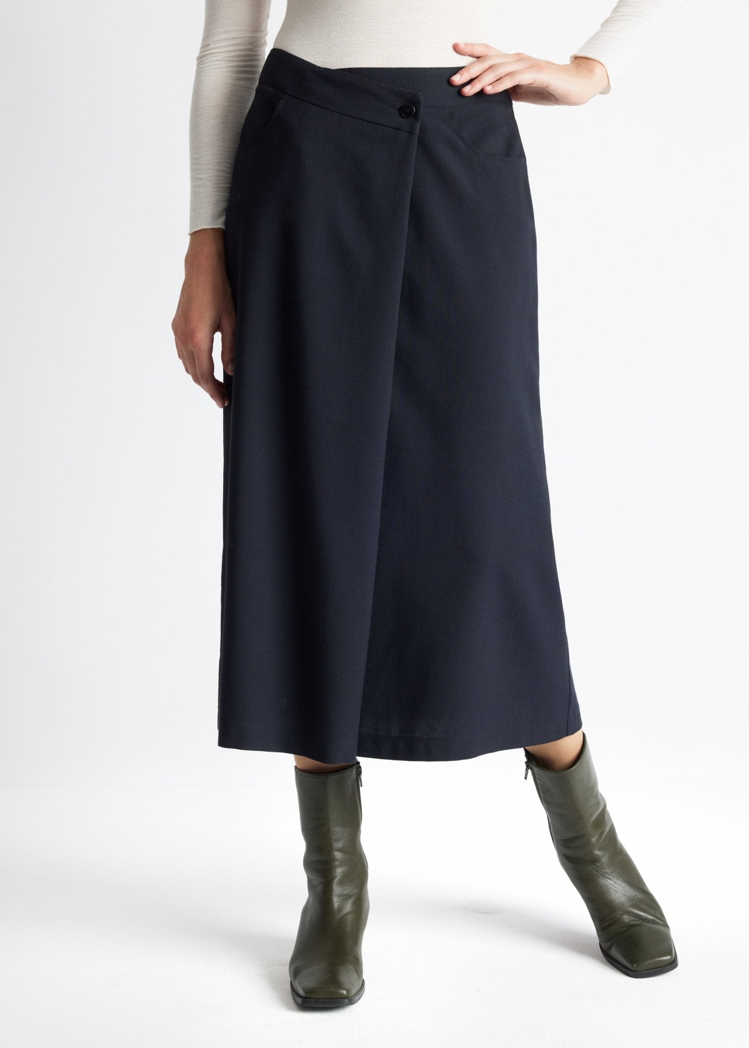 Midi-Rock AJERO aus Viskose-Mix in A-Linie - FOX'S-Fashion